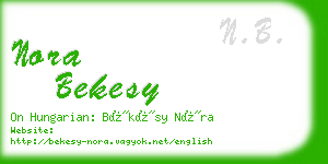 nora bekesy business card